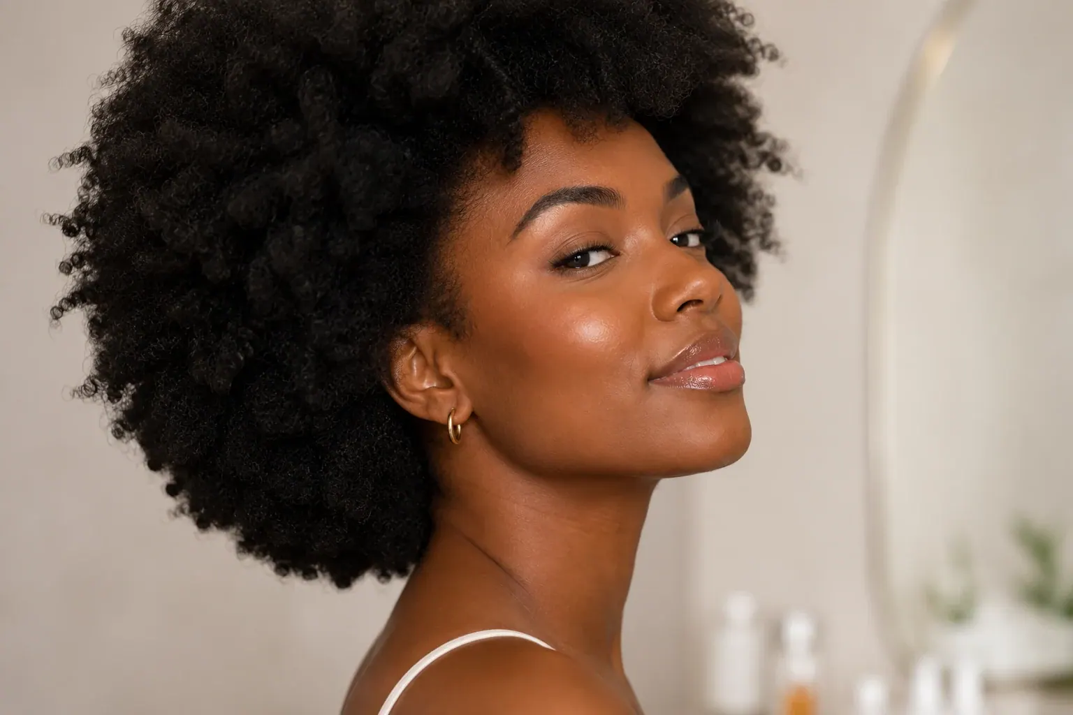Beautiful woman with a naturally sculpted jawline after fat dissolving injections (Kybella®) at Englewood Med Spa in Bergen County, New Jersey.