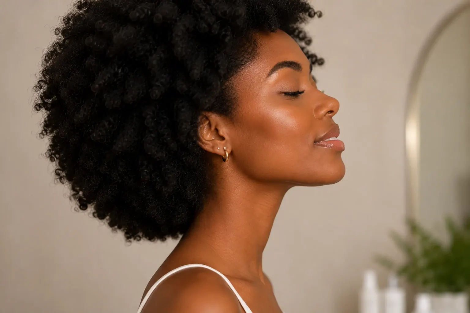 Elegant side profile showcasing jawline contouring and facial definition following fat dissolving injections at Englewood Med Spa.